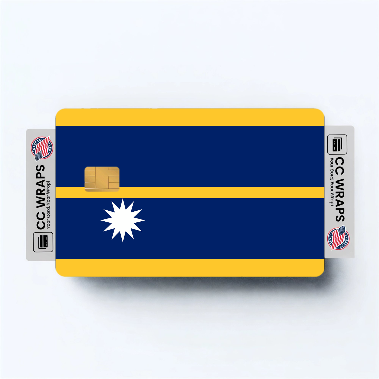 2PK Nauru Flag Credit Card Sticker Skin Vinyl Decal Protector