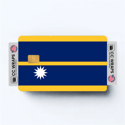 2PK Nauru Flag Credit Card Sticker Skin Vinyl Decal Protector