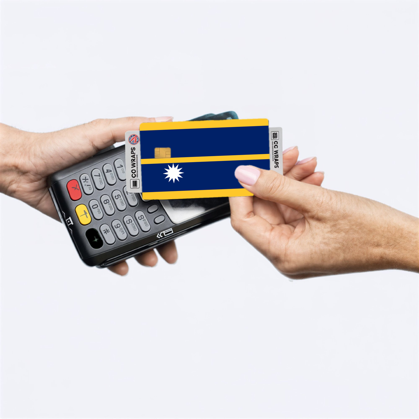 2PK Nauru Flag Credit Card Sticker Skin Vinyl Decal Protector