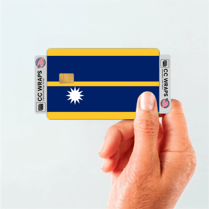 2PK Nauru Flag Credit Card Sticker Skin Vinyl Decal Protector