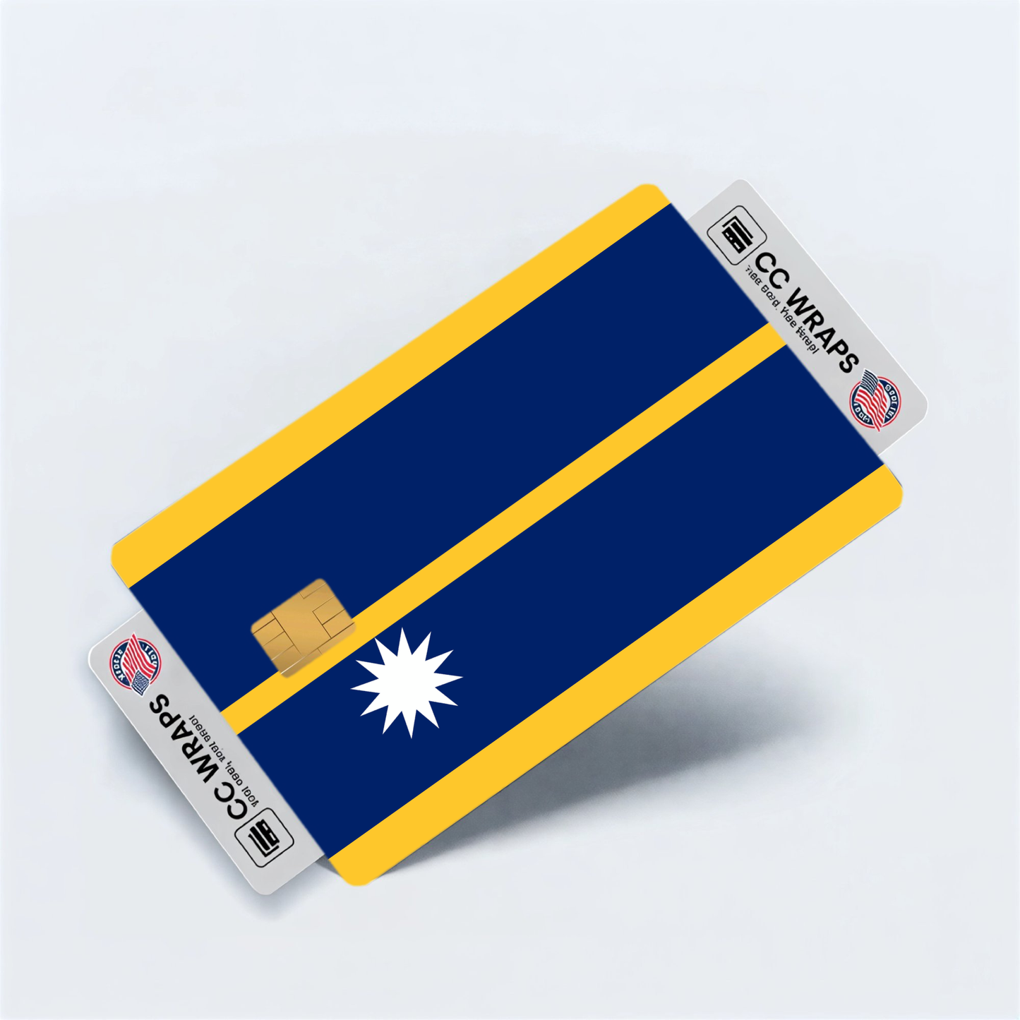 2PK Nauru Flag Credit Card Sticker Skin Vinyl Decal Protector