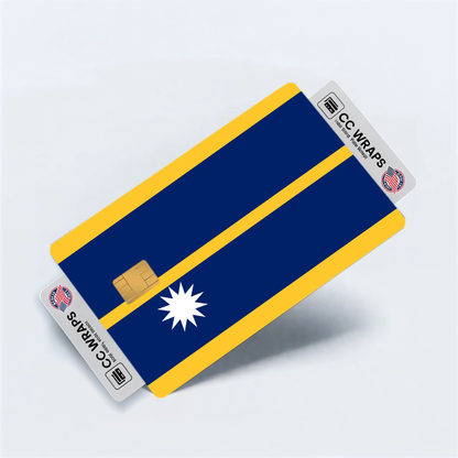 2PK Nauru Flag Credit Card Sticker Skin Vinyl Decal Protector
