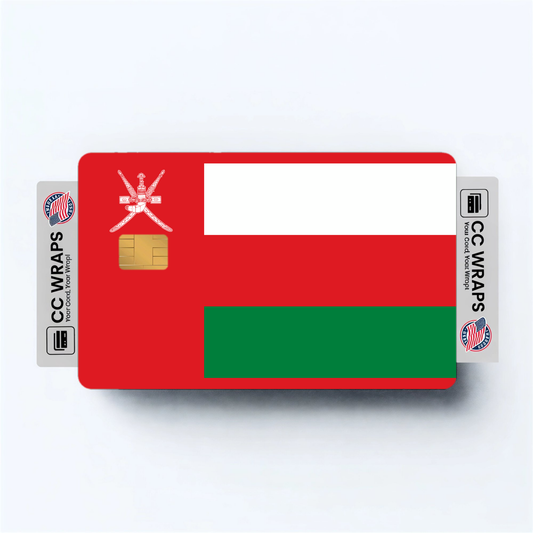2PK Oman Flag Credit Card Sticker Skin Vinyl Decal Protector