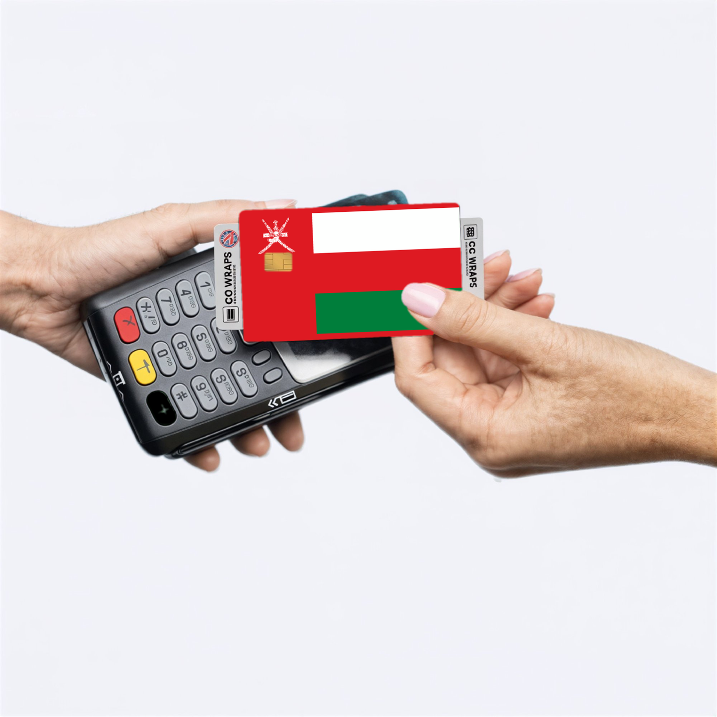 2PK Oman Flag Credit Card Sticker Skin Vinyl Decal Protector
