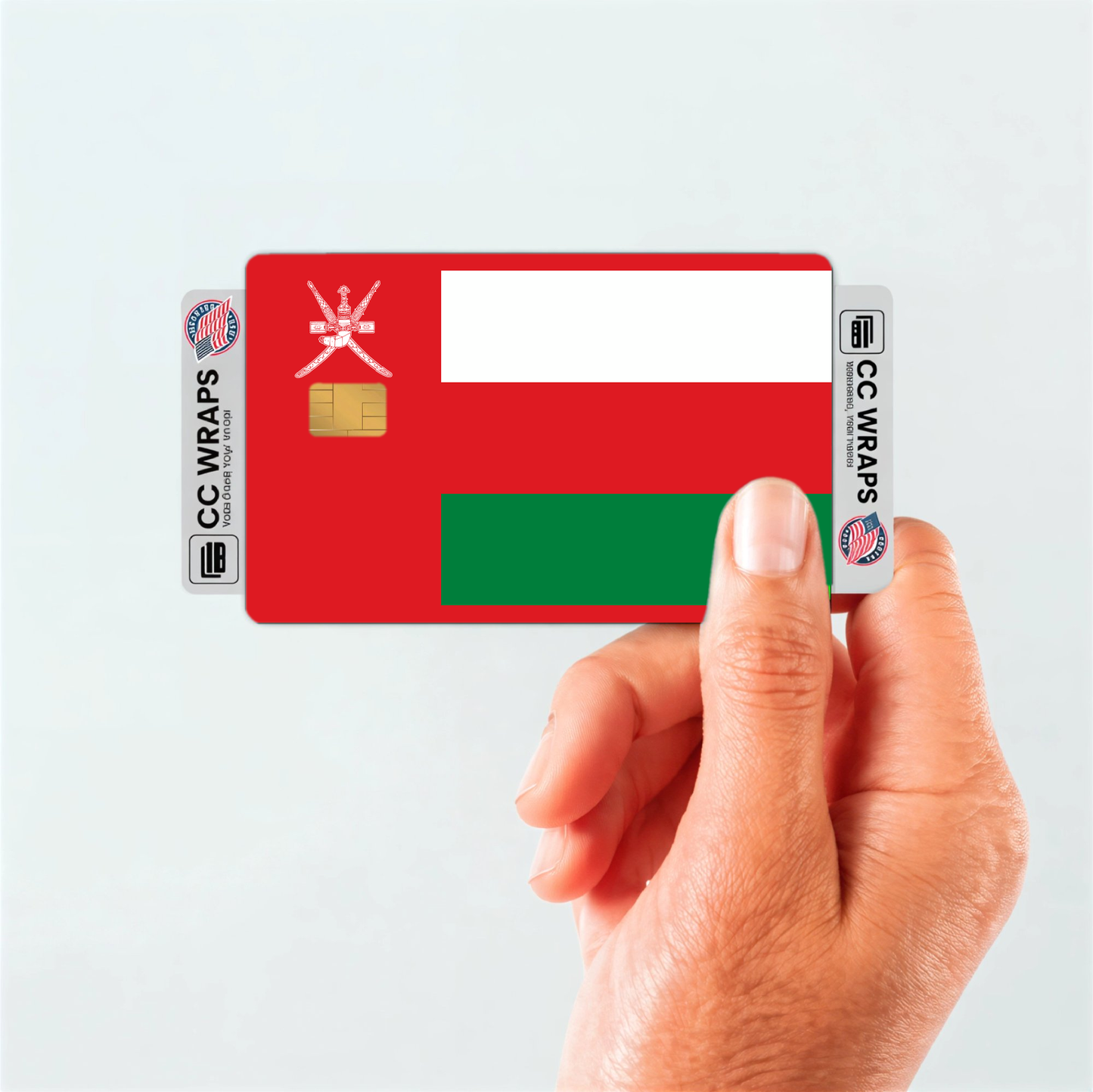 2PK Oman Flag Credit Card Sticker Skin Vinyl Decal Protector