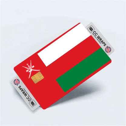 2PK Oman Flag Credit Card Sticker Skin Vinyl Decal Protector