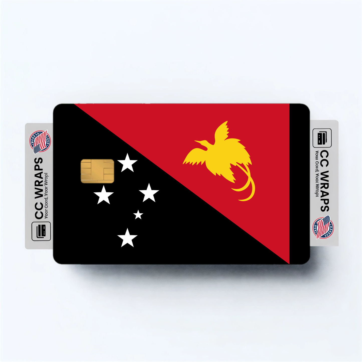 2PK Papua New Guinea Flag Credit Card Sticker Skin Vinyl Decal Protector