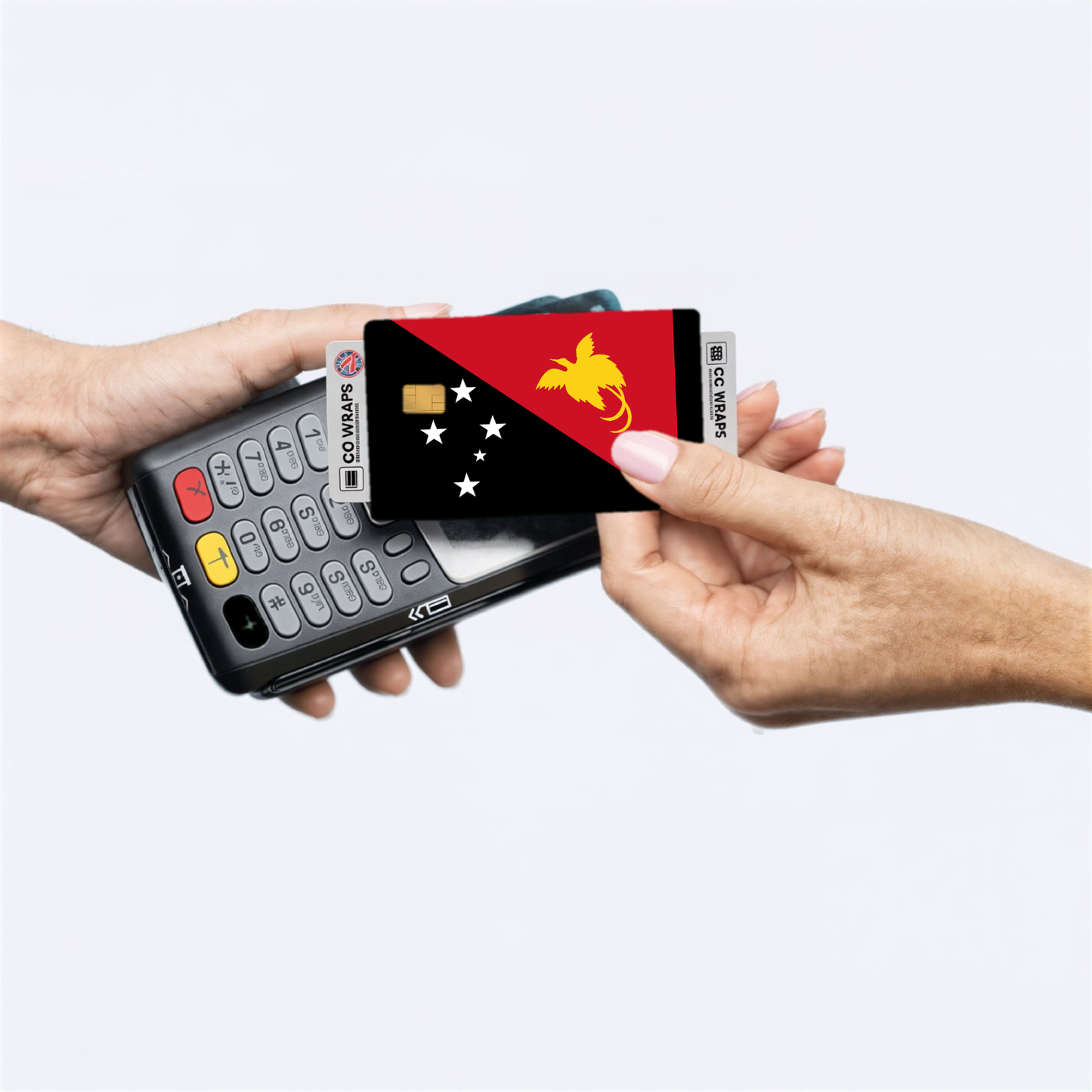 2PK Papua New Guinea Flag Credit Card Sticker Skin Vinyl Decal Protector