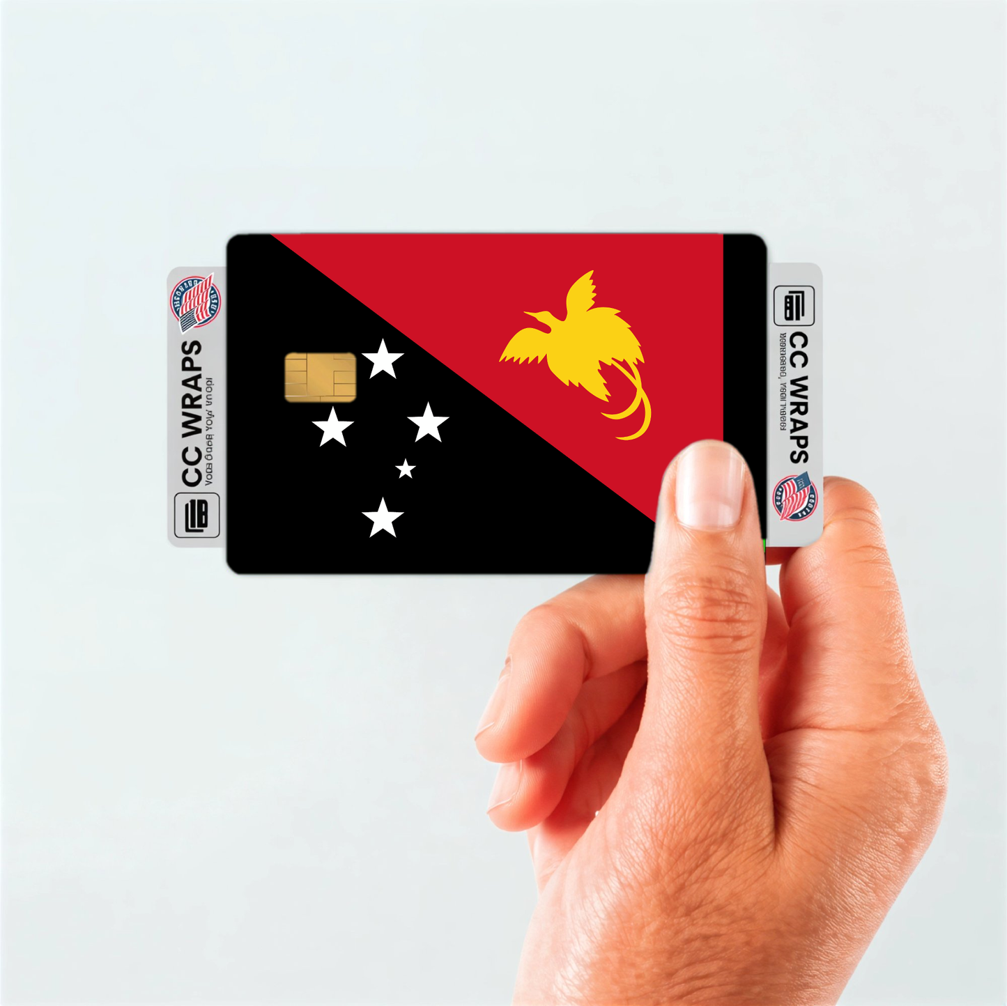 2PK Papua New Guinea Flag Credit Card Sticker Skin Vinyl Decal Protector