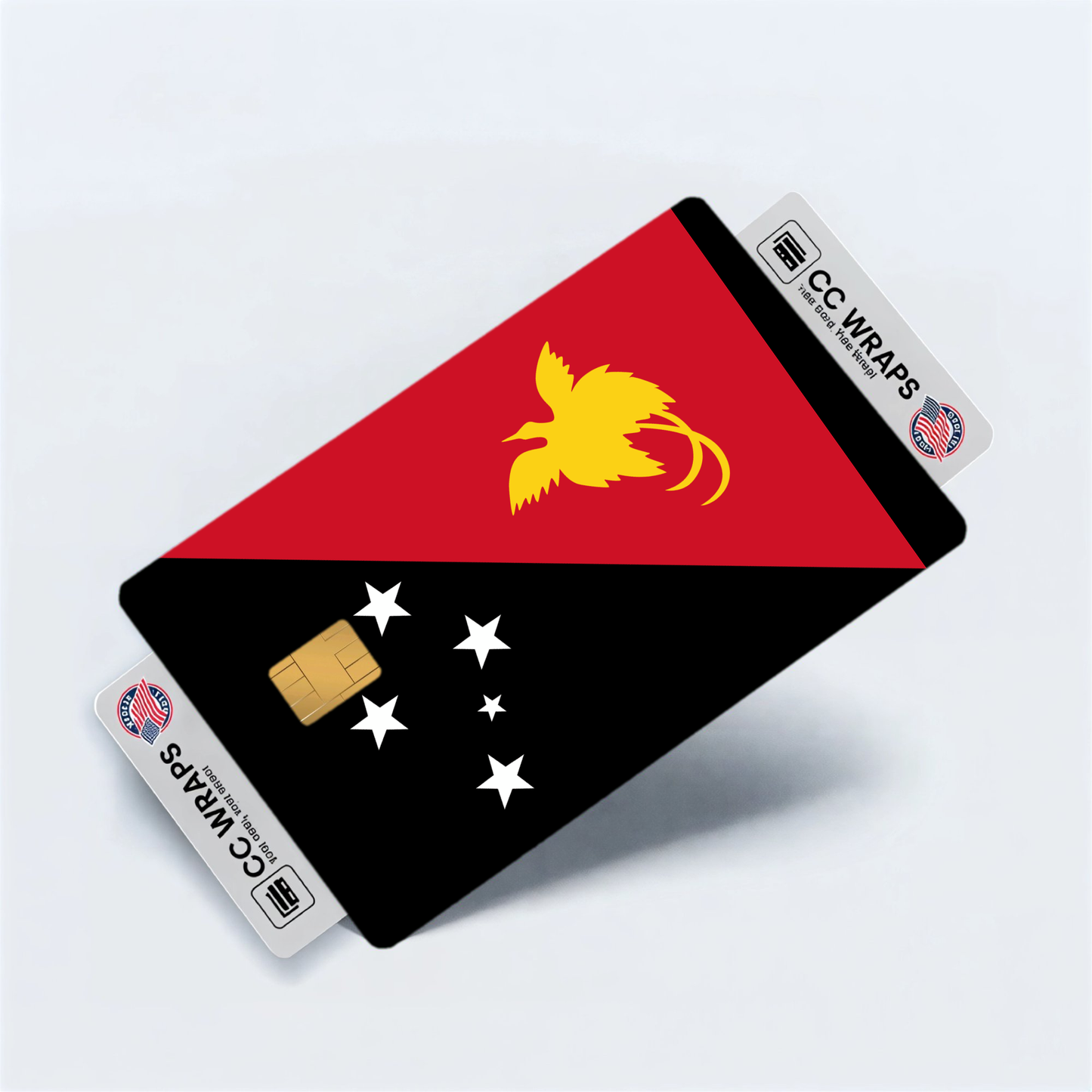 2PK Papua New Guinea Flag Credit Card Sticker Skin Vinyl Decal Protector