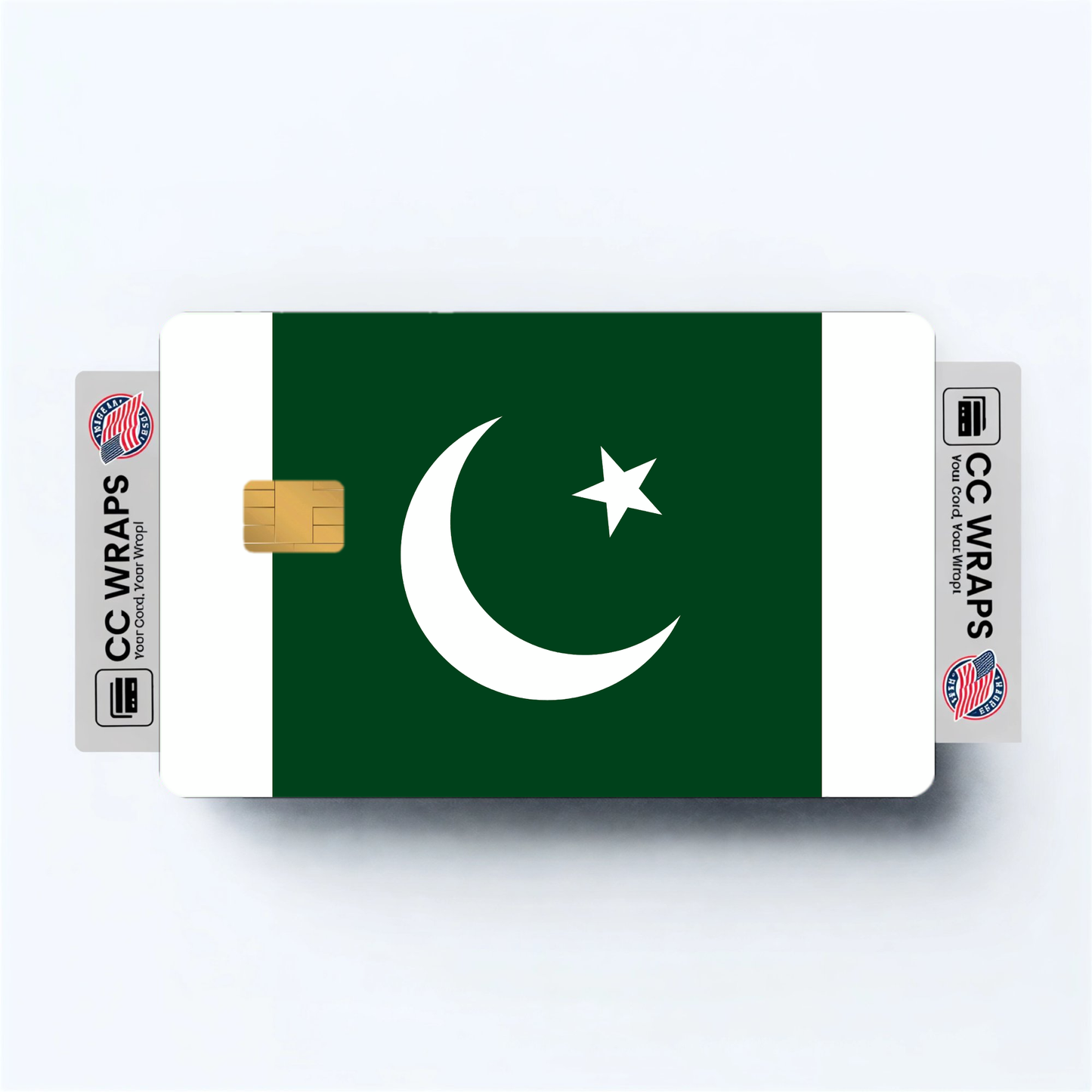 2PK Pakistan Flag Credit Card Sticker Skin Vinyl Decal Protector