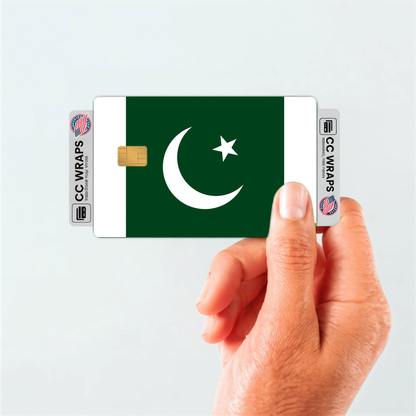 2PK Pakistan Flag Credit Card Sticker Skin Vinyl Decal Protector