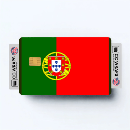 2PK Portugal Flag Credit Card Sticker Skin Vinyl Decal Protector