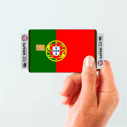 2PK Portugal Flag Credit Card Sticker Skin Vinyl Decal Protector