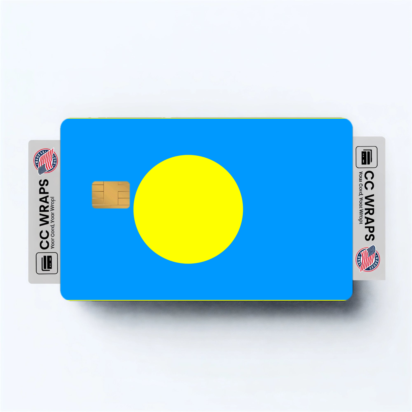 2PK Palau Flag Credit Card Sticker Skin Vinyl Decal Protector