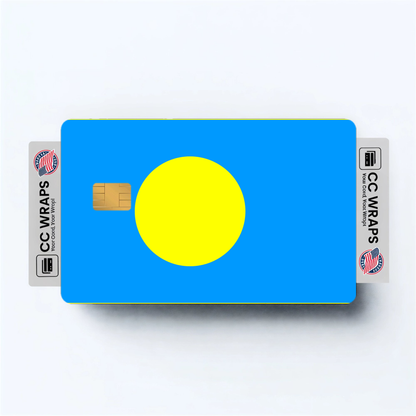 2PK Palau Flag Credit Card Sticker Skin Vinyl Decal Protector