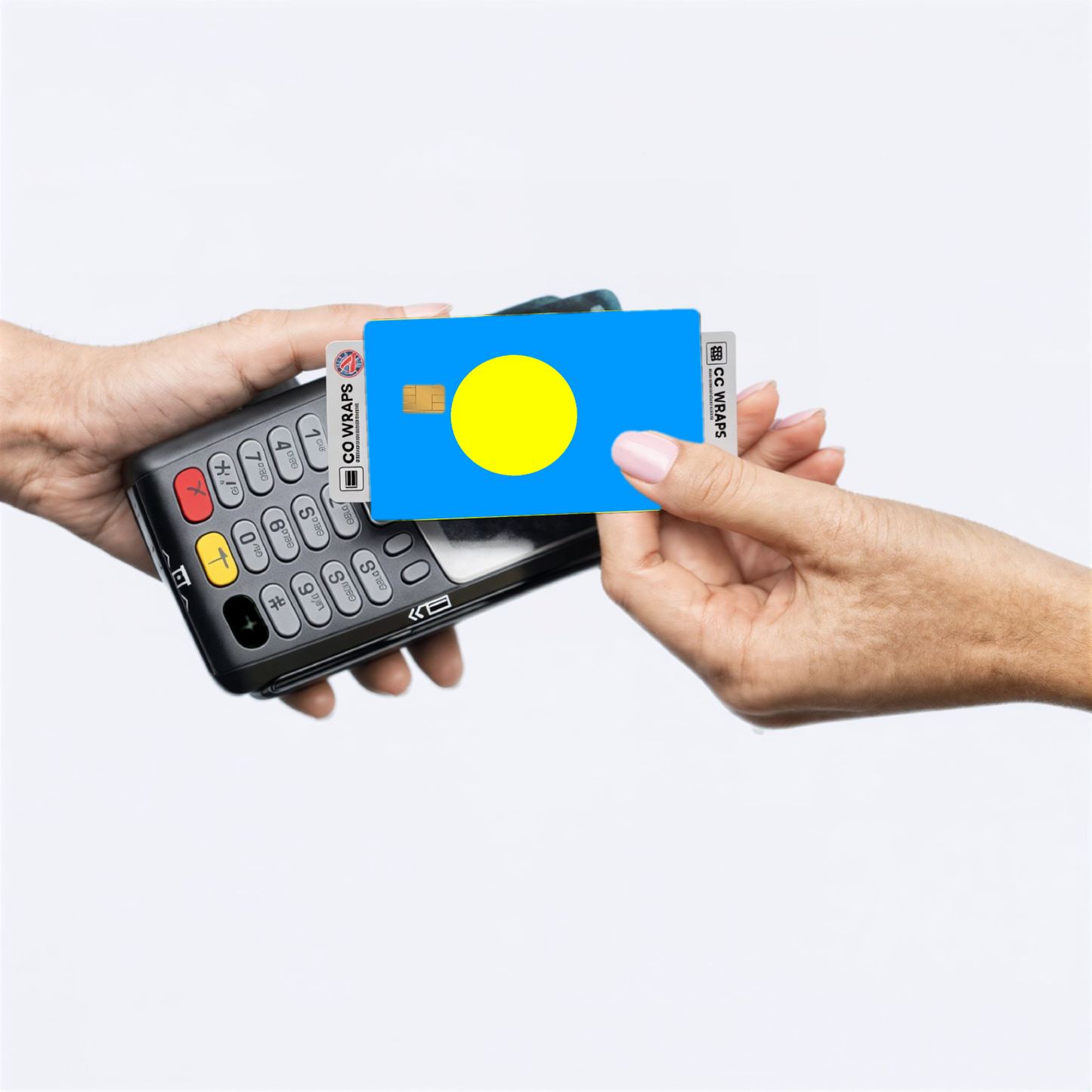 2PK Palau Flag Credit Card Sticker Skin Vinyl Decal Protector