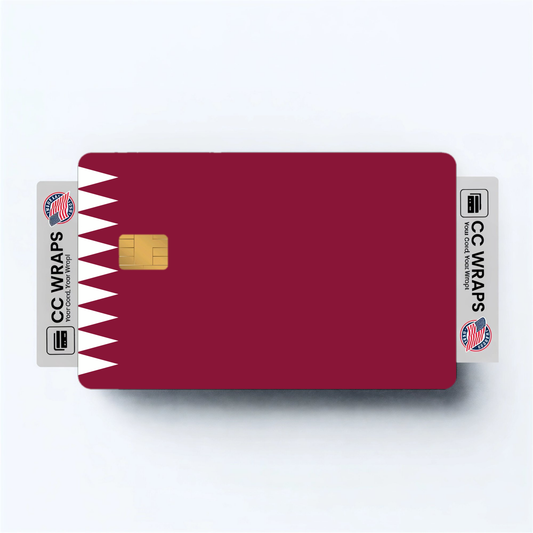 2PK Qatar Flag Credit Card Sticker Skin Vinyl Decal Protector