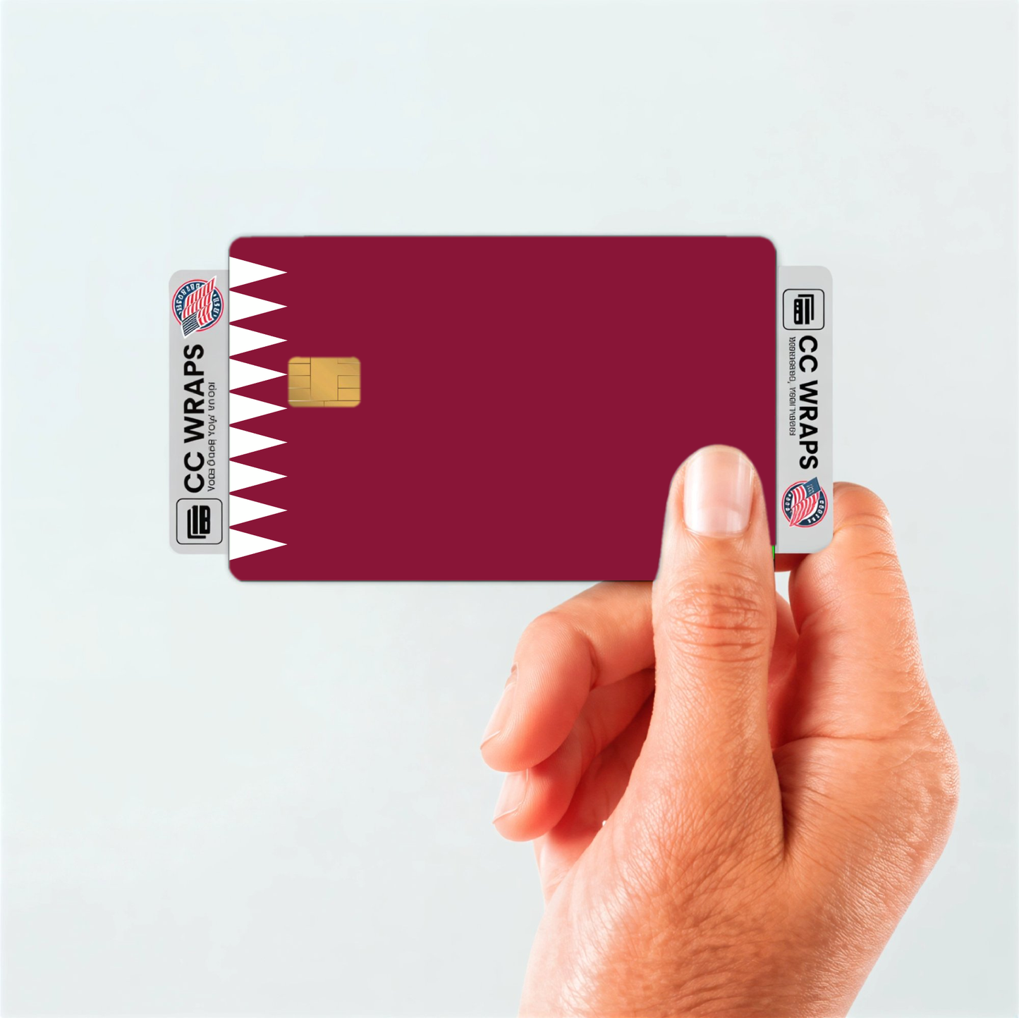 2PK Qatar Flag Credit Card Sticker Skin Vinyl Decal Protector