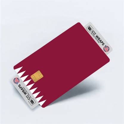 2PK Qatar Flag Credit Card Sticker Skin Vinyl Decal Protector