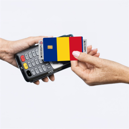 2PK Romania Flag Credit Card Sticker Skin Vinyl Decal Protector