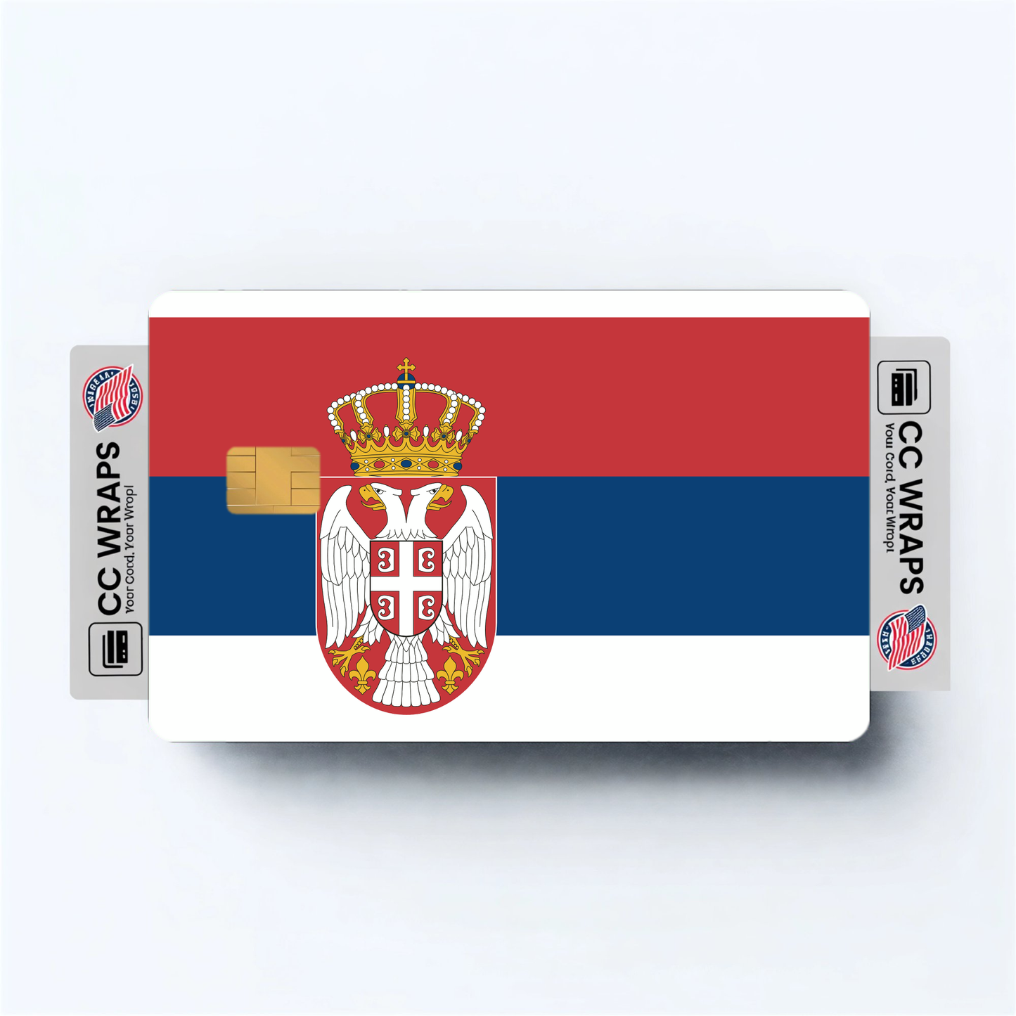 2PK Serbia Flag Credit Card Sticker Skin Vinyl Decal Protector