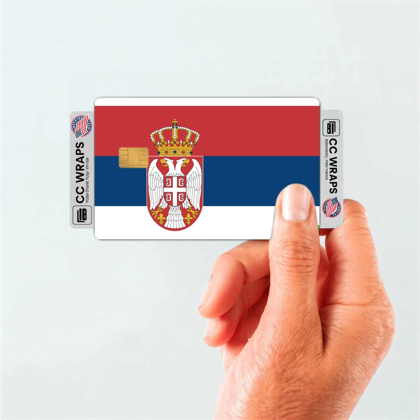 2PK Serbia Flag Credit Card Sticker Skin Vinyl Decal Protector