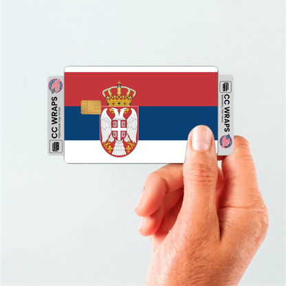 2PK Serbia Flag Credit Card Sticker Skin Vinyl Decal Protector