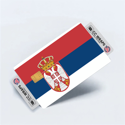 2PK Serbia Flag Credit Card Sticker Skin Vinyl Decal Protector