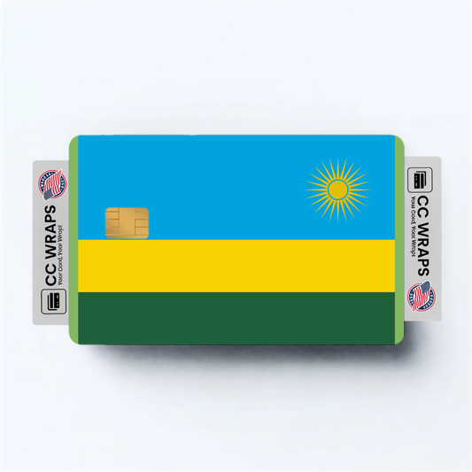 2PK Rwanda Flag Credit Card Sticker Skin Vinyl Decal Protector