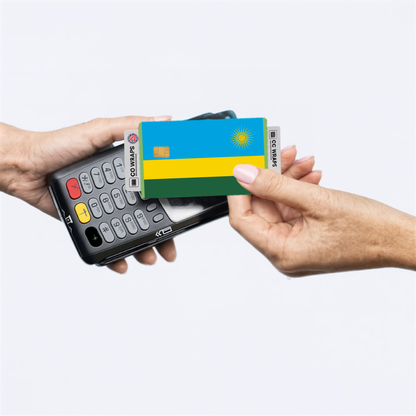 2PK Rwanda Flag Credit Card Sticker Skin Vinyl Decal Protector