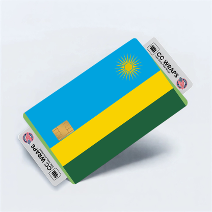 2PK Rwanda Flag Credit Card Sticker Skin Vinyl Decal Protector