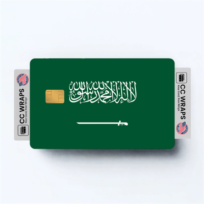 2PK Saudi Arabia Flag Credit Card Sticker Skin Vinyl Decal Protector