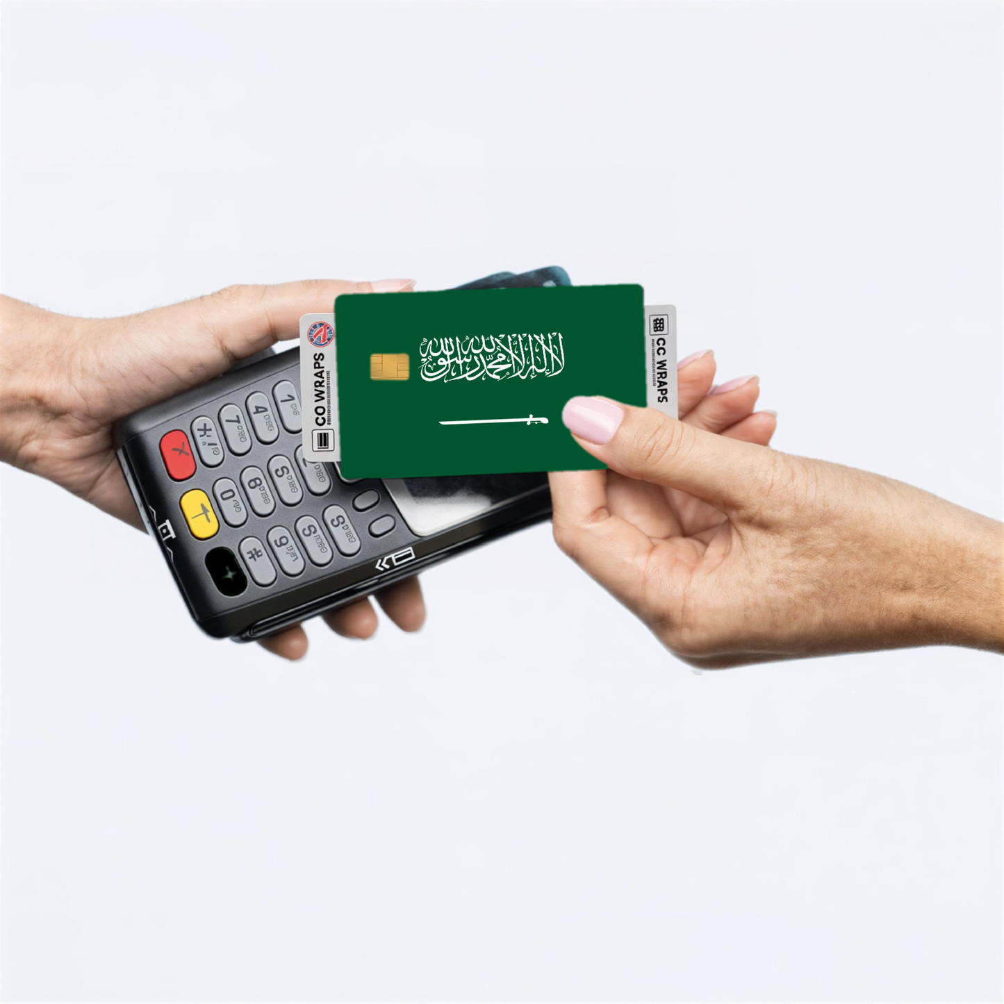 2PK Saudi Arabia Flag Credit Card Sticker Skin Vinyl Decal Protector