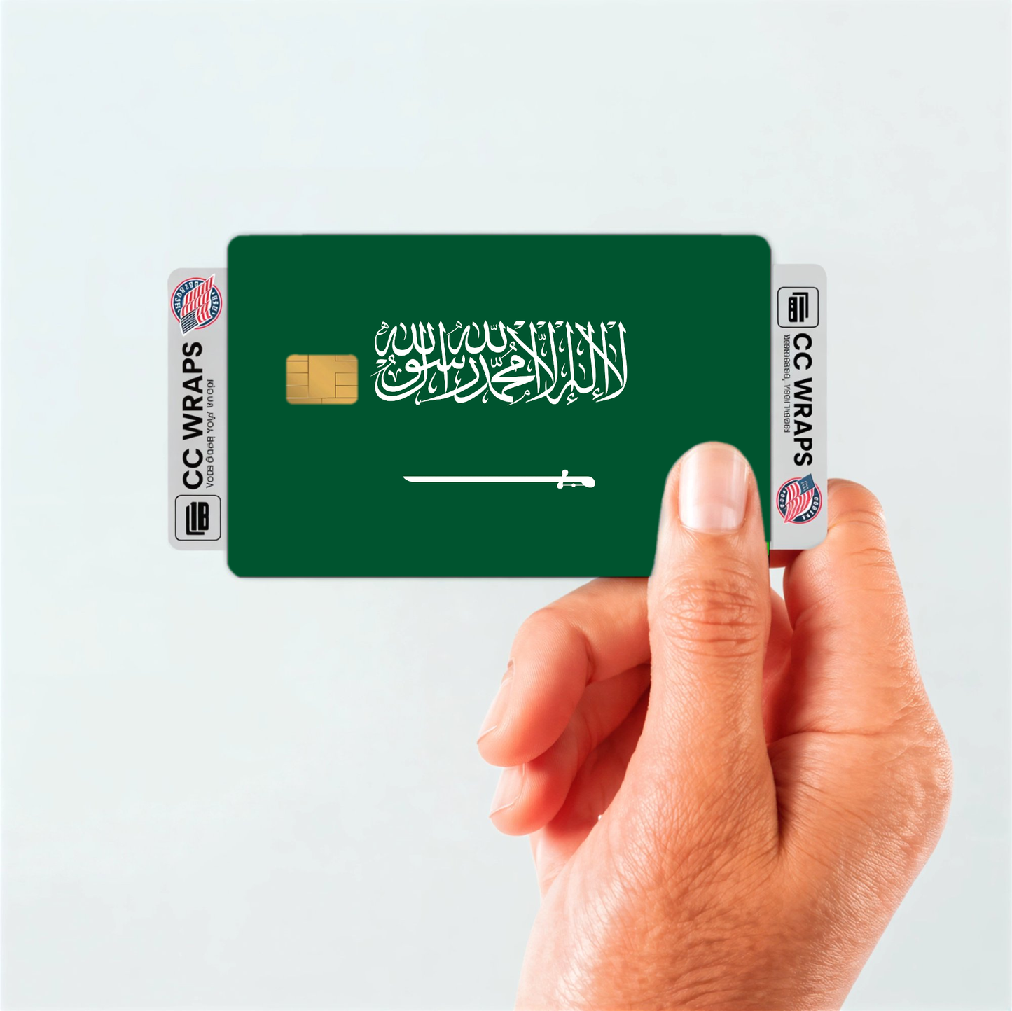 2PK Saudi Arabia Flag Credit Card Sticker Skin Vinyl Decal Protector