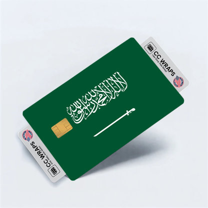 2PK Saudi Arabia Flag Credit Card Sticker Skin Vinyl Decal Protector