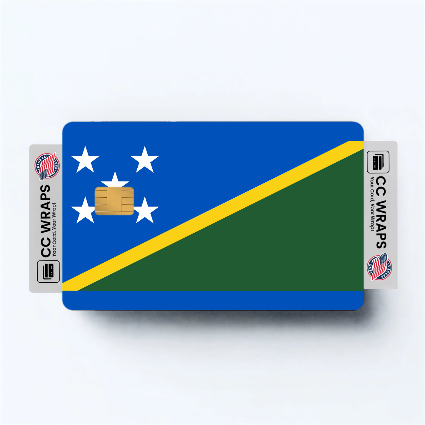 2PK Solomon Islands Flag Credit Card Sticker Skin Vinyl Decal Protector
