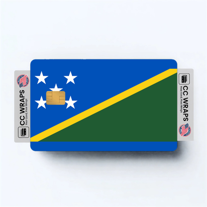 2PK Solomon Islands Flag Credit Card Sticker Skin Vinyl Decal Protector