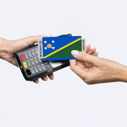 2PK Solomon Islands Flag Credit Card Sticker Skin Vinyl Decal Protector