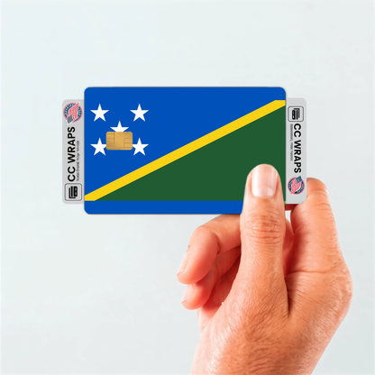 2PK Solomon Islands Flag Credit Card Sticker Skin Vinyl Decal Protector