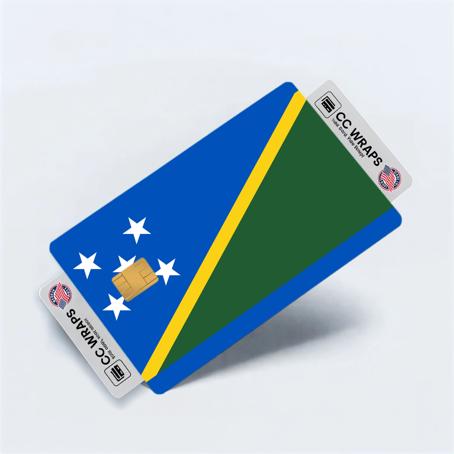 2PK Solomon Islands Flag Credit Card Sticker Skin Vinyl Decal Protector