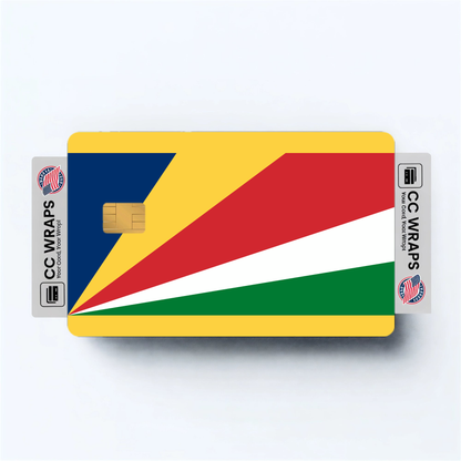 2PK Seychelles Flag Credit Card Sticker Skin Vinyl Decal Protector