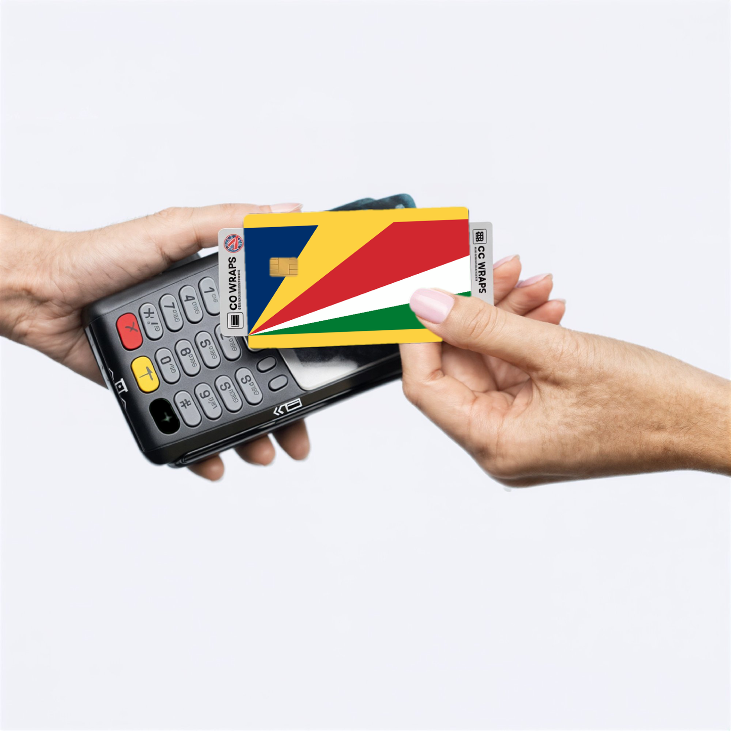 2PK Seychelles Flag Credit Card Sticker Skin Vinyl Decal Protector