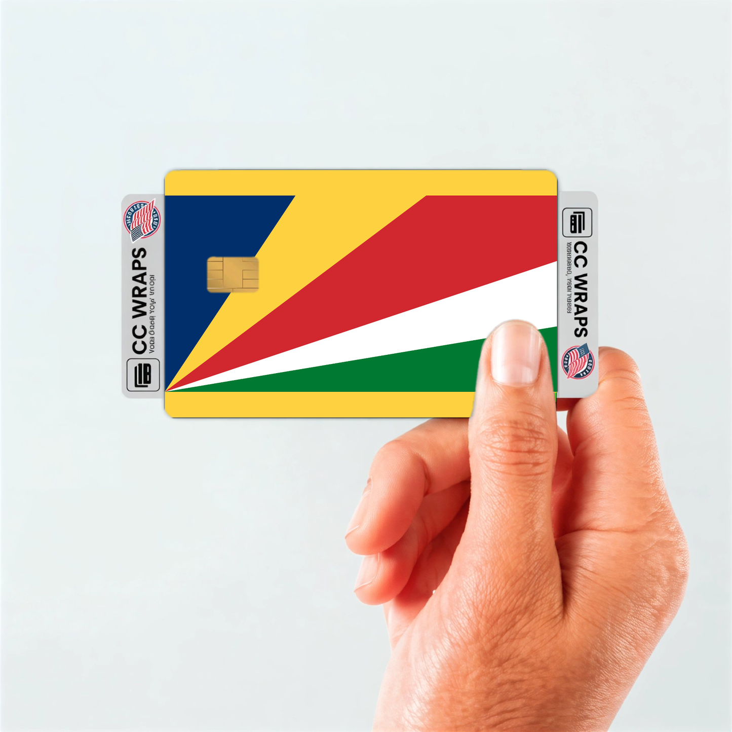 2PK Seychelles Flag Credit Card Sticker Skin Vinyl Decal Protector