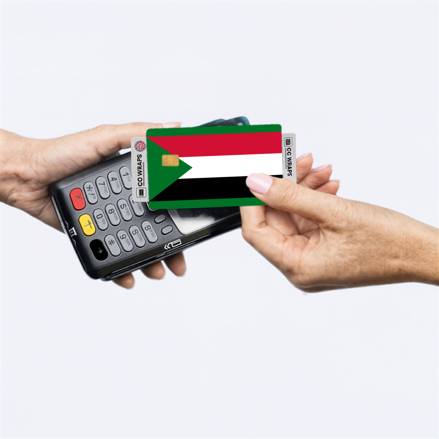2PK Sudan Flag Credit Card Sticker Skin Vinyl Decal Protector