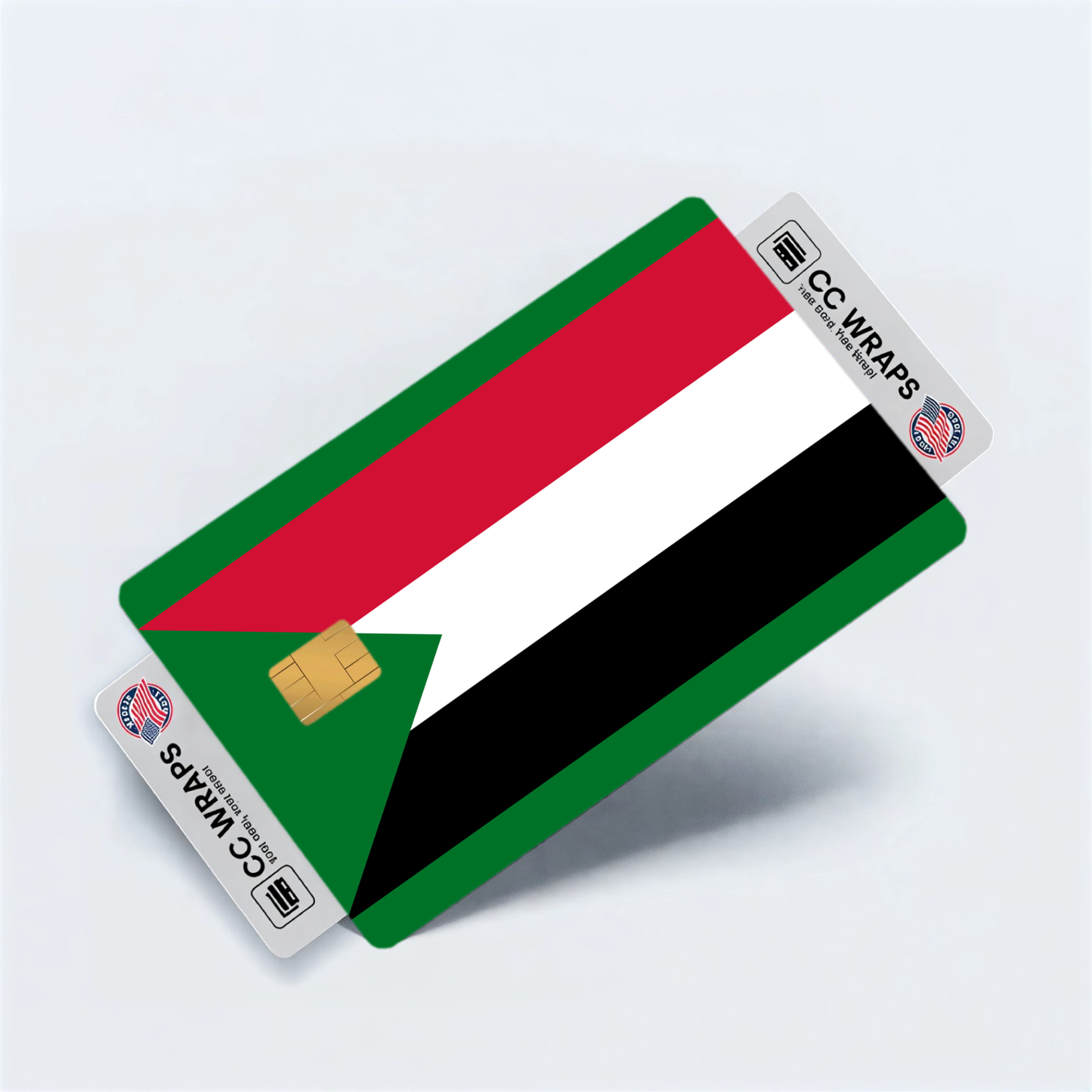 2PK Sudan Flag Credit Card Sticker Skin Vinyl Decal Protector