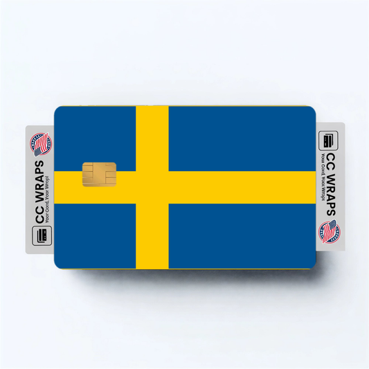 2PK Sweden Flag Credit Card Sticker Skin Vinyl Decal Protector
