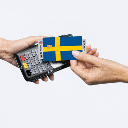 2PK Sweden Flag Credit Card Sticker Skin Vinyl Decal Protector