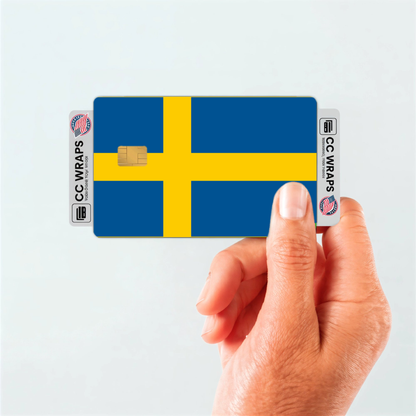 2PK Sweden Flag Credit Card Sticker Skin Vinyl Decal Protector