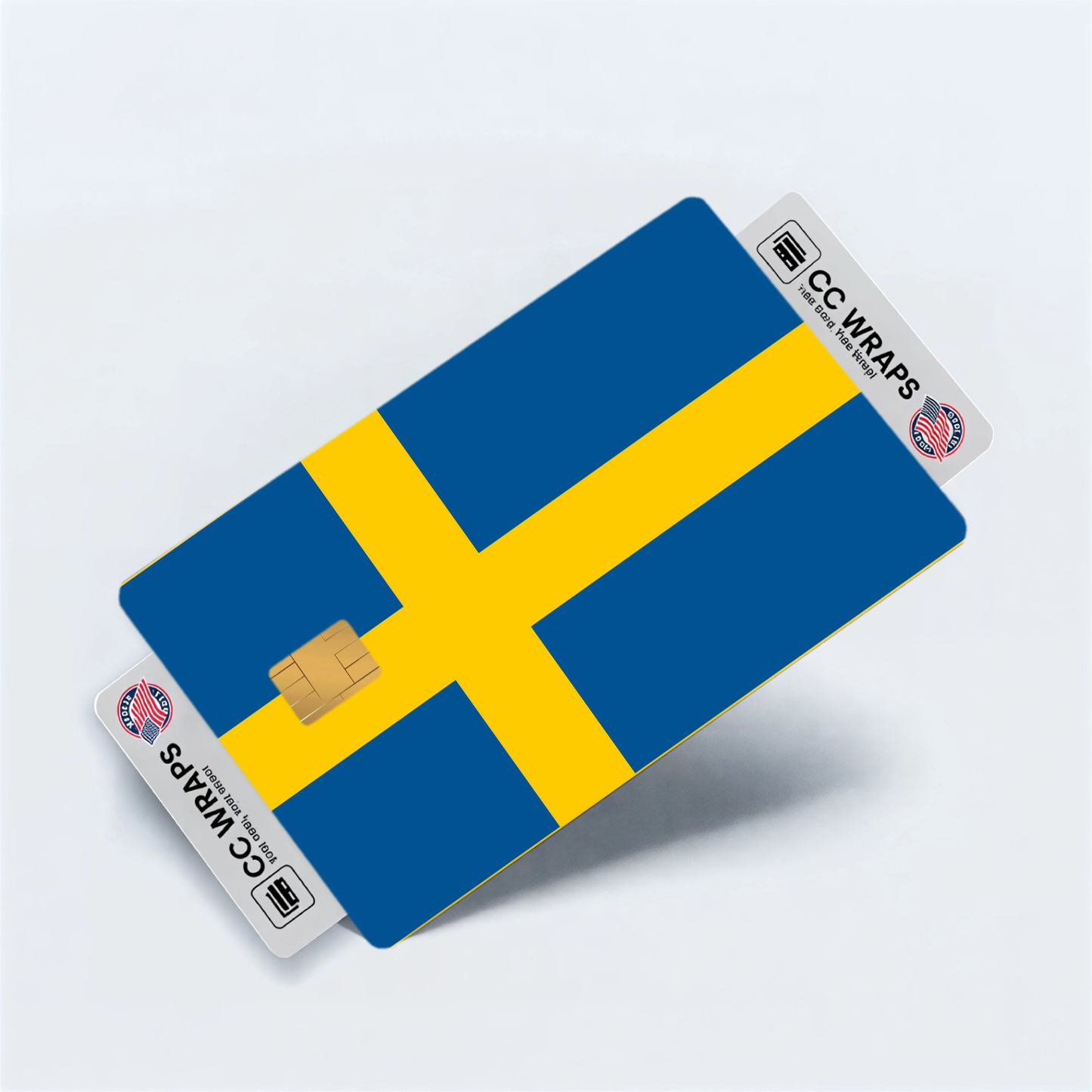 2PK Sweden Flag Credit Card Sticker Skin Vinyl Decal Protector